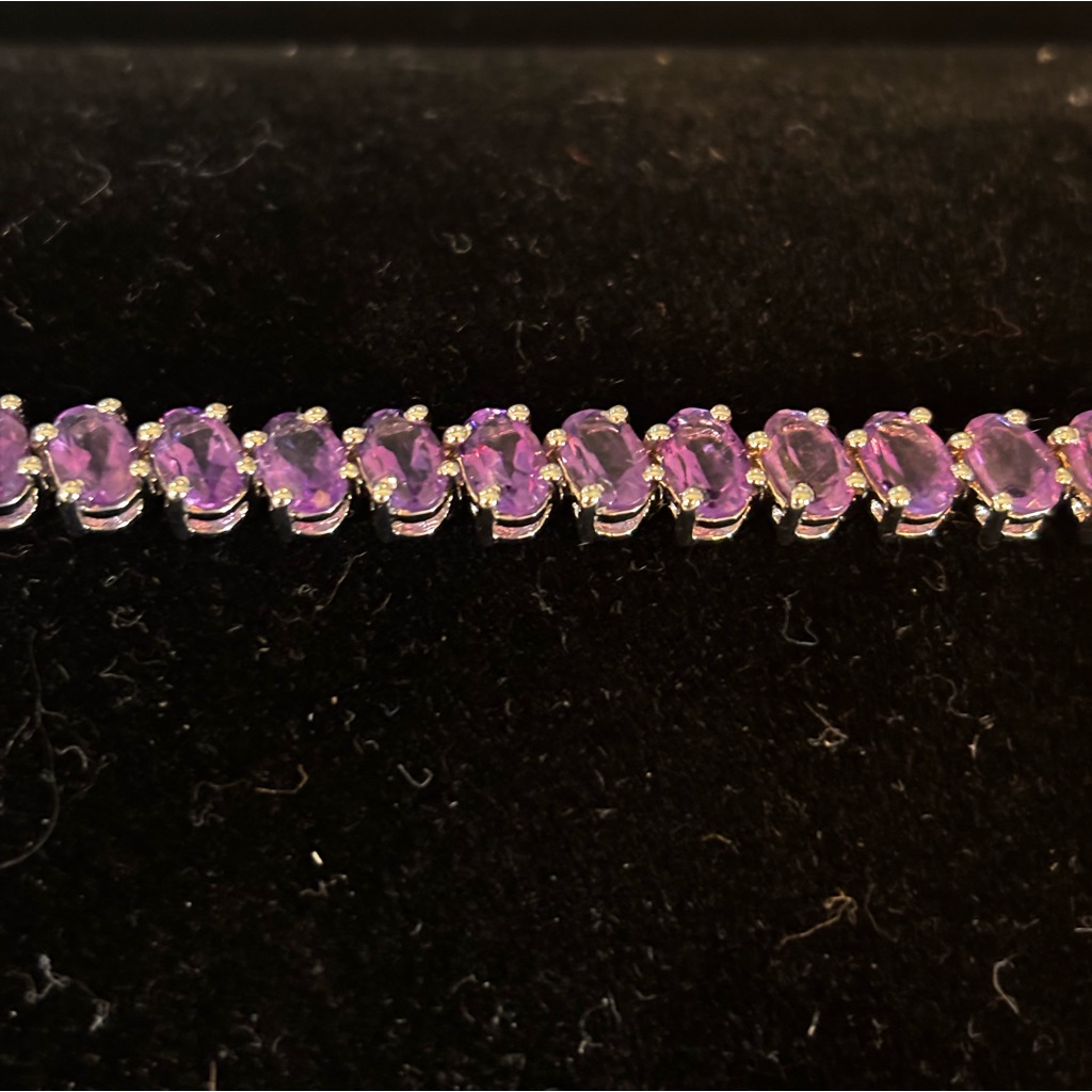 14.55cts-Amethyst Tennis Bracelet-Ss